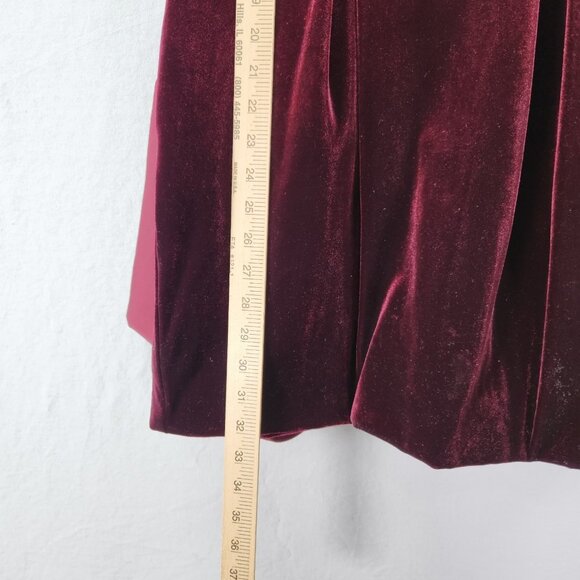 Azazie Atelier Mini Holiday Dress Womens 6 Wine Red Big Bow Back Velvet Cocktail - Picture 14 of 15